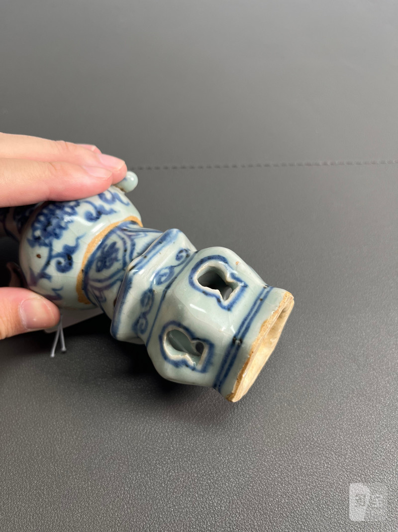 元  青花花卉纹双耳小尊 - 图9